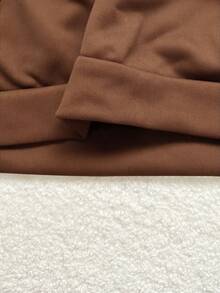 Airaco 女士条纹印花休闲长袖套头卫衣 - 棕色 - 查看 5