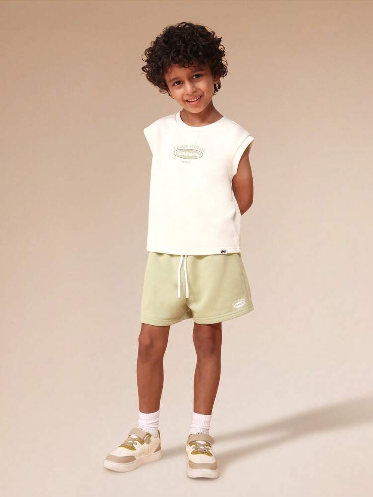 Tank Top And Shorts Set With Back Print