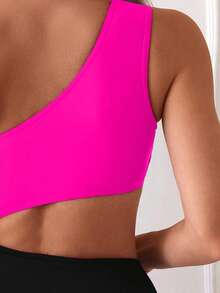 SHEIN Swim 女款夏季度假海灘鏤空連身泳衣 亮粉色 性感 - 彩色 - 查看 4