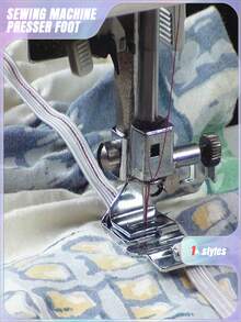 1 件弹性松紧带压脚，用这款 DIY 缝纫套件像专业人士一样缝纫 - 包括弹性织物压脚、缝纫机穿针器等情人节、情人节婚礼、生日 - 銀色 - 查看 5