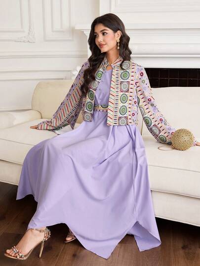 Yasmyna Women's Solid Color Minimalist Sleeveless Arabic Style Dress, Casual Everyday Wear