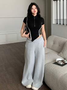 K-Vae 半拉链针织收腰运动上衣 - 黑色 - 查看 7