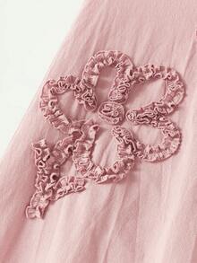 Maija Kids 一件女童休闲优雅刺绣宽松无袖连衣裙，适合日常穿着、返校、郊游、聚会、节日、派对、春夏季节穿着。 - 粉色 - 查看 4