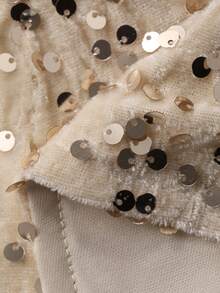DAZY Quần short nữ thanh lịch đính sequin có túi, thích hợp mặc mùa hè, dự tiệc cưới. - Màu be - Xem 11