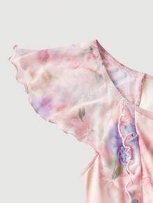 SHEIN MOD 女士优雅印花鱼尾裙摆连衣裙，夏季 - 彩色 - 查看 4