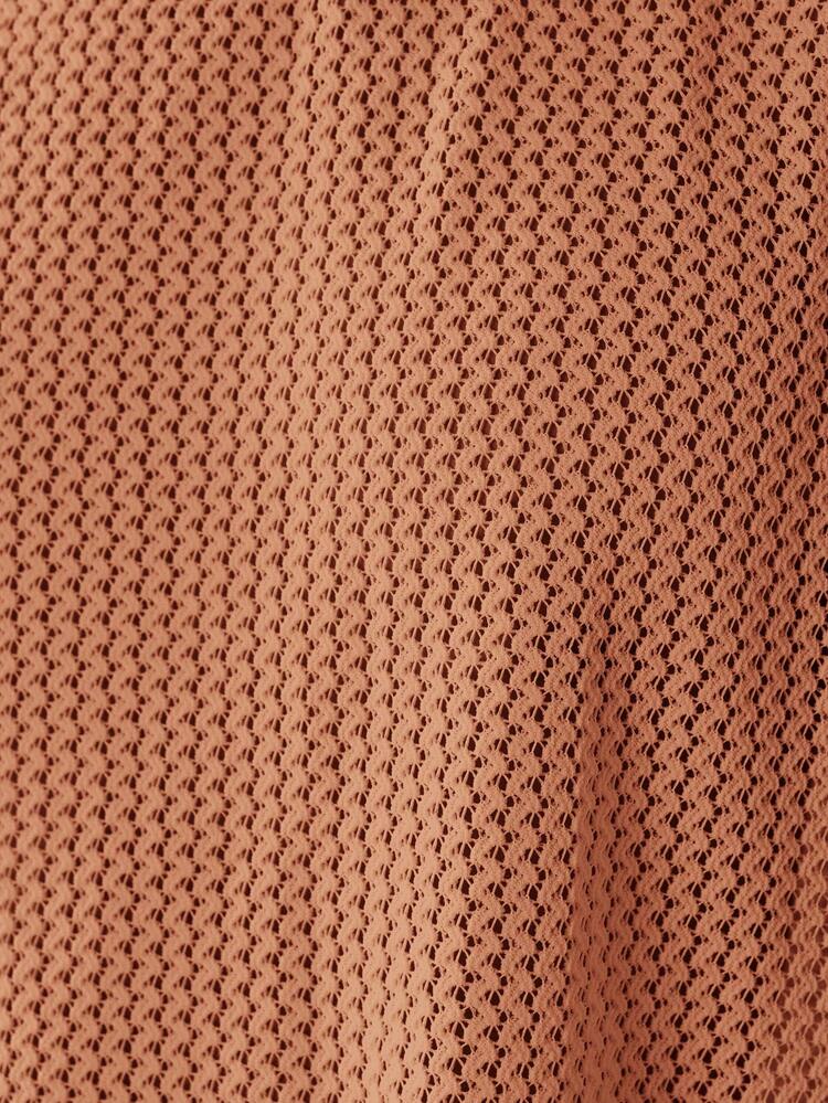 Top corto de punto de crochet