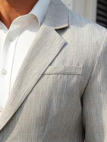 Manfinity Mode Men's Business Commuter Suit Set (Jacket And Pants) - Grey - View 7