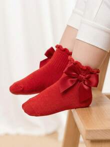 Cozy Pixies 5双婴儿袜，爱心蝴蝶结，可爱蕾丝袜，保暖室内外均可穿着 - 彩色 - 查看 2