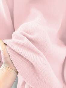GlowEve CURVE Plus Size Elegant Pearl Embellished Crew Neck Long Sleeve Sweater - Pink - View 7
