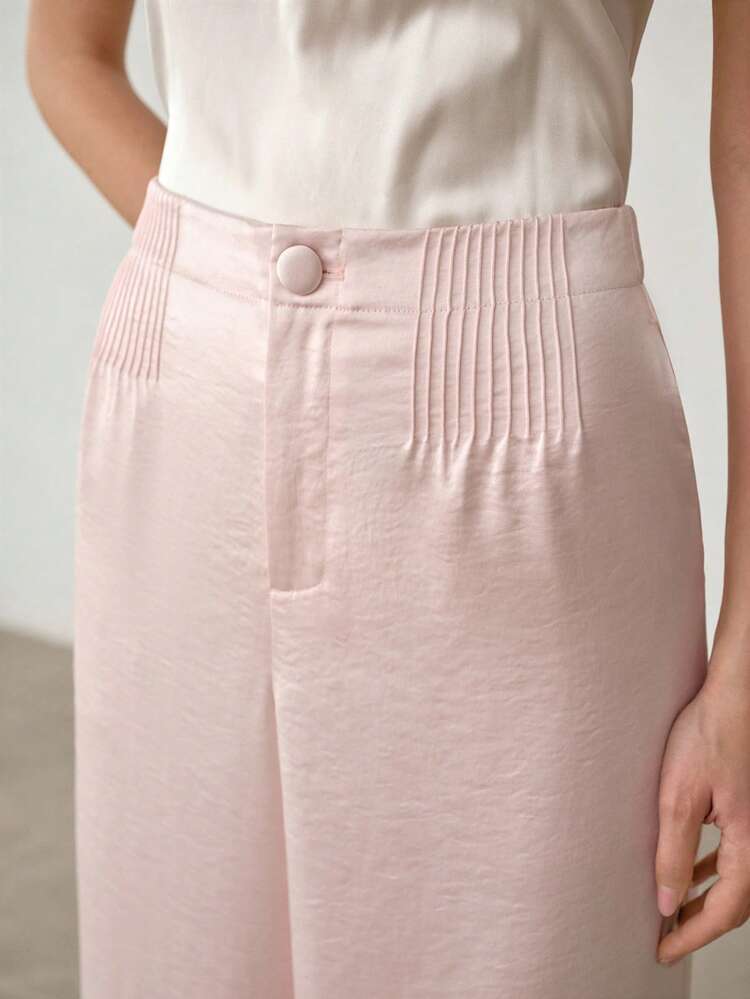 SATIN ELEGANT HIGH WAIST WIDE LEG PALAZZO PANTS, SPRING/SUMMER