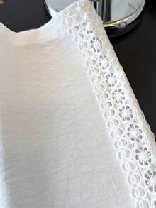 Franclia Romantic Vacation Outdoor Daily Wear Versatile Casual Elegant Classic Fashionable Casual Vacation Style Fashionable Charming Urban Business Office Commute Valentine's Day Date Party Beach Loose Tie Waist Ruffle Splice Women Long Pants - White - View 7