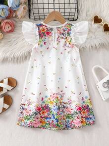 SHEIN Váy cho bé gái - trắng - Xem 4