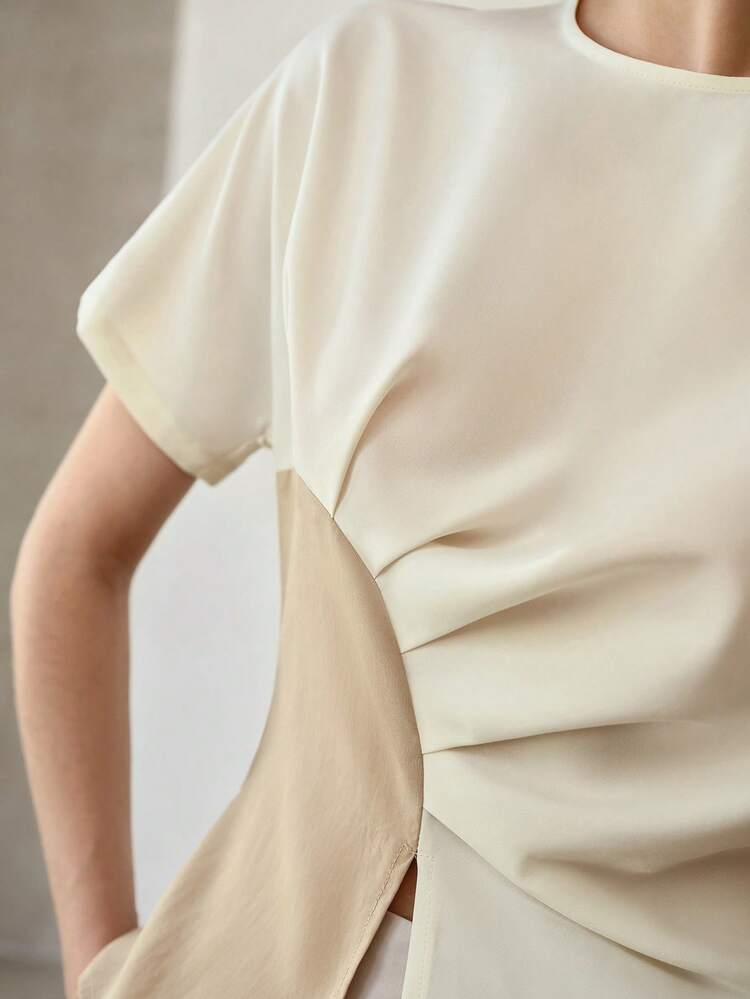 Blusa da pendolare con blocchi di colore alla francese per donne