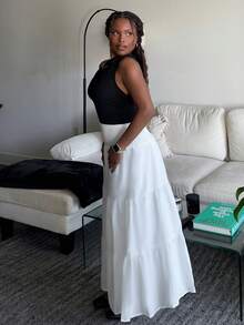 Tyla Gomez 净色荷叶边下摆半身裙 - 白色 - 查看 4