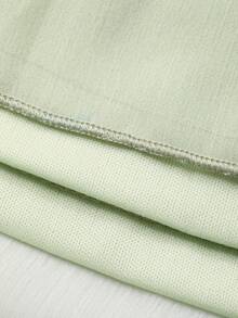 DAZY 少女圆领无袖网纱拼接连衣裙，秋季款 - 綠色 - 查看 7