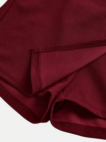 SHEIN Girlism Tween Girls Urban Commute Casual Skirt Pants, Fashionable And Versatile For Any Occasion - Burgundy - View 4