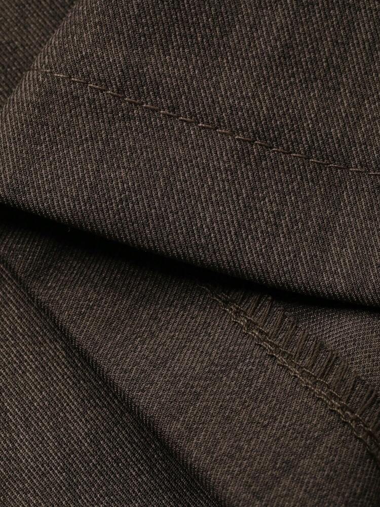 Casual Business Pleated Design Loose Fit Pants With Belt Loops