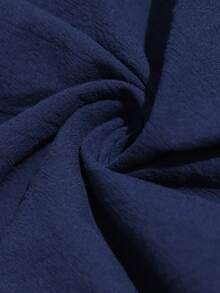 Linhara CURVE Đầm dài dáng rộng bằng cotton mài họa tiết hoa thêu dành cho nữ cỡ lớn, kiểu dáng thường ngày. - Màu xanh lam - Xem 6