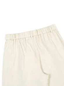 Manfinity Mode Men's Solid Color Pleated Straight Leg Business Casual Pants - Beige - View 6