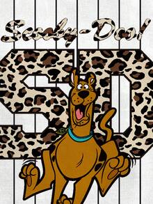 SCOOBY-DOO X SHEIN Women's Summer Fashion Leopard & Cartoon Dog Print Patchwork Slim Fit Cropped Camisole Top - White - View 4