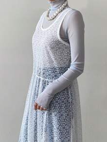 DAZY 蕾丝镂空长裙，独特设计仙女风连衣裙，女士吊带裙 - 白色 - 查看 6