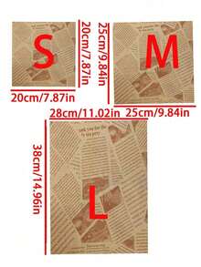 50/100pcs Sandwich Packaging Paper(The Product Pattern Is Random), Tray Pad Paper, Food Basket Liner, Oil Proof Packaging, Bakery Bread Pad Paper, Bakery Tray Pad Paper, Table Pad Paper, Kitchen Accessories, Kitchen Tools, Oil Proof Tools, Picnic Packaging Paper - Brown - View 12