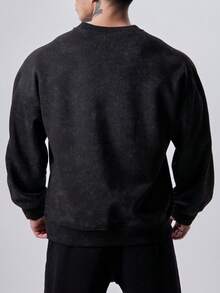 Manfinity Sport PWRUP 男士休闲百搭圆领卫衣 - 黑色 - 查看 2