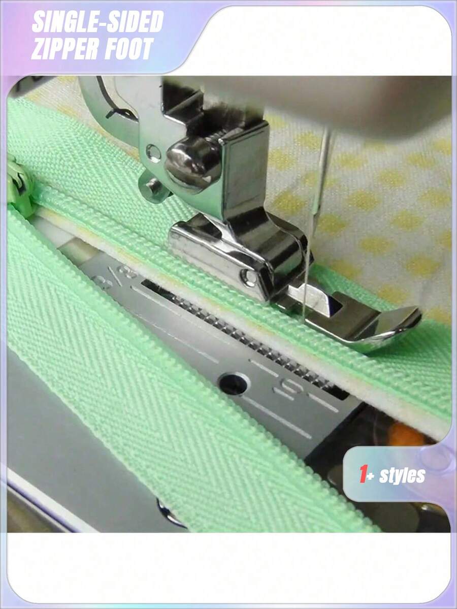 1pc Household Multi-Functional Sewing Machine Single-Side Zipper Presser Foot Valentine's Day, Valentines Wedding, Birthday - Silver - View 1