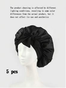 Bộ 5 mũ ngủ lụa cho nữ có dây buộc điều chỉnh, phụ kiện tóc nữ, khăn trùm đầu nữ, mũ ngủ chăm sóc tóc và tắm - Thoải mái điều chỉnh, có dây buộc - Chăm sóc tóc ban đêm cho nữ - Nhiều màu - Xem 9