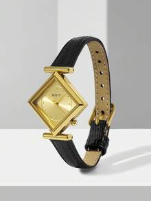 MOTF 金色菱形金珠美甲女士手表 - 黑色 - 查看 2
