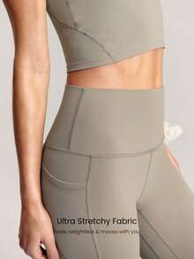 GLOWMODE Set maiou scurt FeatherFit™ Active și colanți cu talie înaltă - Kaki - Vizualizare 7