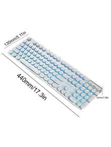 Teckwe Retro-Punk Circular Keycap Mechanical Keyboard High-End Desktop Ornament Dual-Purpose Wired Keyboard For Office And Gaming - Multicolor - View 6