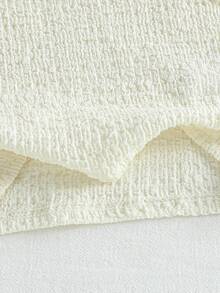 SHEIN Vintaside Kids 女婴可爱提花背心和提花短裤套装，春夏款 - 棕色 - 查看 6