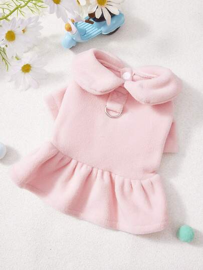 PETSIN Autumn/Winter Plush Velvet Pet Vest & Hoodie – Soft Warm Sweater With Traction Buckle For Dogs, Cats & Small Animals, Indoor/Outdoor Wear