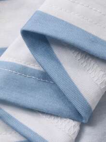 DAZY Camiseta casual de manga corta y cuello redondo con rayas para niño preadolescente, de corte holgado y versátil - Azul - Ver 8