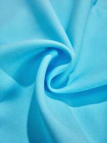 CLARA VERO Damen Zweiteiler aus asymmetrischem Blazer mit Metall-Schnalle zur Taillierung und Langarm sowie Rock mit niedriger Taille, Ozean-Element-Motiv - Babyblau - Übersicht 10