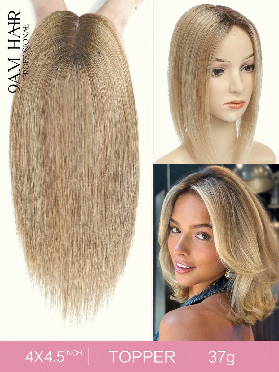 Straight Hair Toppers For Women Real Human Hair Pieces For Women With Thinning Hair Human Hair Toppers - S4/12/24 - View 1