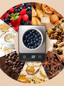 Teckwe 10公斤/22磅电子食品秤 - 精确到1克/0.04盎司的厨房秤，适用于烘焙和烹饪，不锈钢材质，带去皮功能和液晶显示屏 - 彩色 - 查看 5