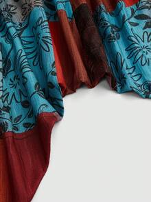 Sweetra Bộ áo liền quần dáng rộng, họa tiết chắp vá, màu tối, cỡ lớn. - Nhiều màu - Xem 5