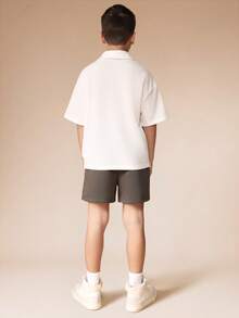SUMWON Boys Classic Collared Polo Shirt With Casual Shorts Coordinate Set Summer Outfit Vacation - Multicolor - View 2