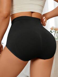 SHEIN 1pc Women's Seamless High Elasticity Tummy Control Lifting Pants - Black - View 7