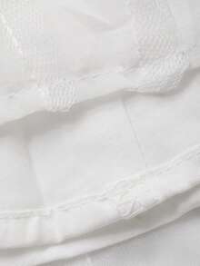 DAZY 女士夏季方领短袖纹理面料优雅中长款度假连衣裙 - 白色 - 查看 8