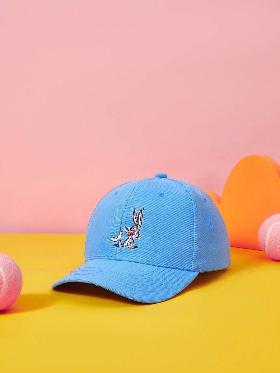 LOONEY TUNES X SHEIN Blue Cute Style Cartoon Rabbit Cap - Black and White - View 1