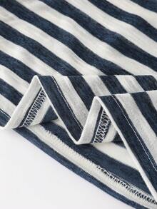 Franclia Women's Casual Striped Print Tank Top, Summer - Navy Blue - View 4