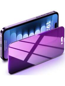 2Pcs Purple Light Anti-Spy Tempered Glass Screen Protector, Anti-Blue Light, Privacy Protection, Compatible With IPhone 11/12/13/14 Pro Max/15 Pro Max/16/16 Plus/16 Pro/16 Pro Max/16e/17/17 Air/17 Pro/17 Pro Max - Purple - View 9