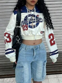 Rovax Fitted Short Hooded Raglan Long Sleeve Pullover Top - Multicolor - View 4