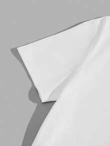 VIVINTIMO Men's Fitted Knit Top And Woven Shorts Set, Letter Graphic Print T-Shirt Set - Multicolor - View 5