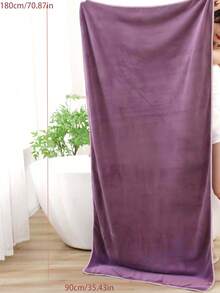 Silky Soft Extra Large Bath Towel In Deep Purple Color - Premium Absorbent Quick Dry Bath Towels For Home, Hotel, Spa, Gym & Beauty Salon, Luxury Bathroom Decor Essentials, Skin Care & Shower Towel Set - Lilac Purple - View 2