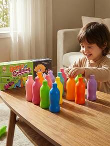 Bottle Collision Interactive Tabletop Game - Colorful Plastic Bottle Matching & Guessing Toy Set, Fun Group Activity For Parties & Game Nights, Compact Portable Design, Thoughtful Gift For Friends & Family, Casual Hobbyist Accessory - decompression toy - View 7