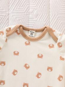 7件套新生儿小熊印花长袖连体衣礼盒套装 - 彩色 - 查看 6